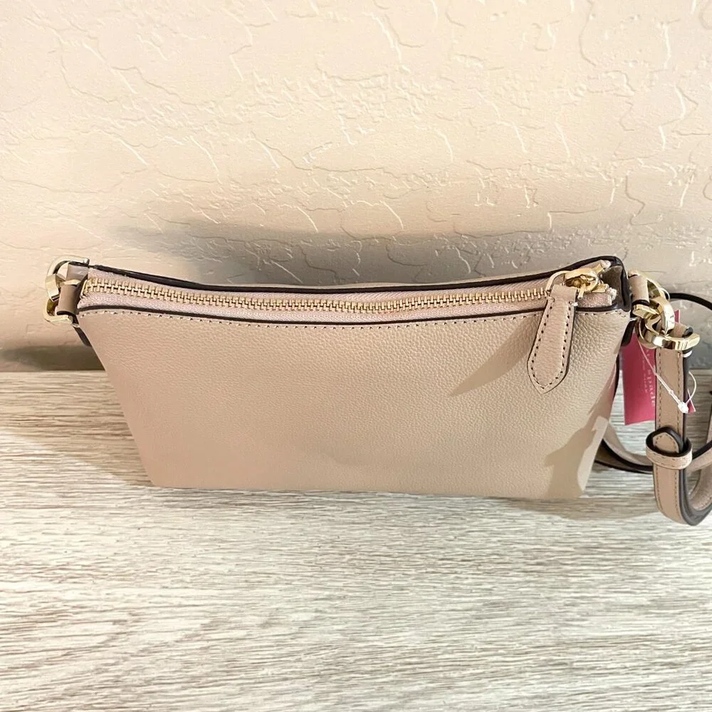 New Kate Spade Bailey Crossbody Bag Warm Beige Leather NWT